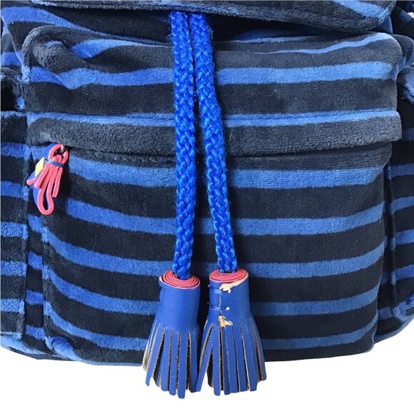 Juicy Couture Backpack and Lunch Bag Velour Striped Royal Blue, Black and Pink main image 6